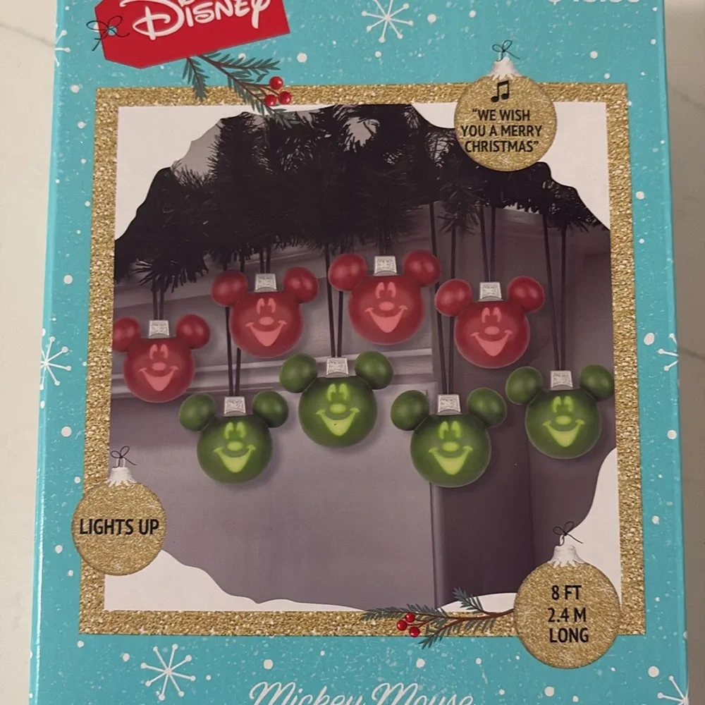 Disney Mickey Mouse Emote glow Projection musical light string Christmas
